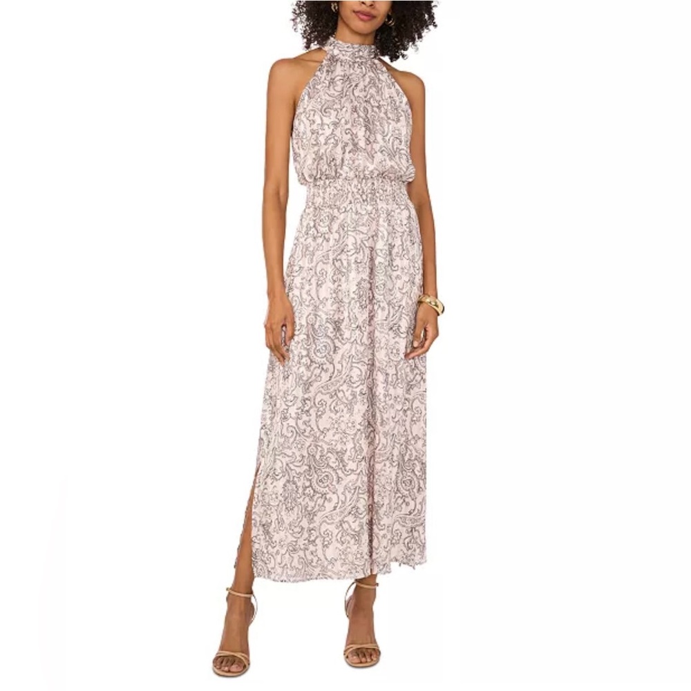 Vince Camuto • Women’s Elegant Ivory Paisley Halter Maxi Dress XS NWOT
